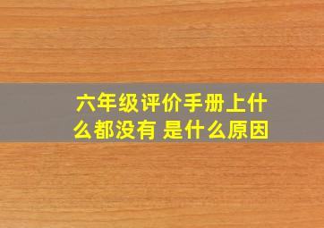 六年级评价手册上什么都没有 是什么原因